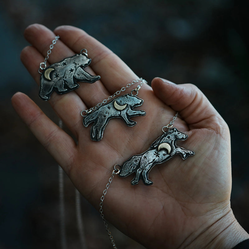 Celestial Guardians | Solid Silver Necklace