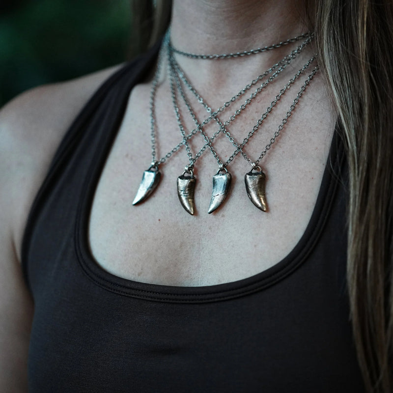 1 Left! Tyrannosaur Tooth Necklace | Bronze or Silver