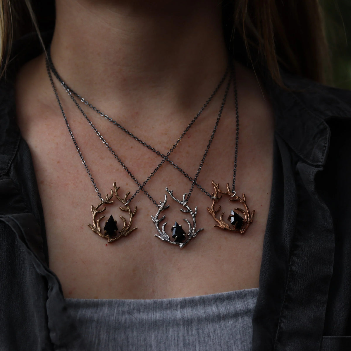 Artemis the Huntress Necklaces - Stag Amulet, back view