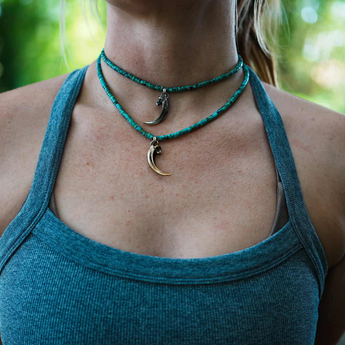 Raven Talon - Turquoise Necklace, lifestyle view