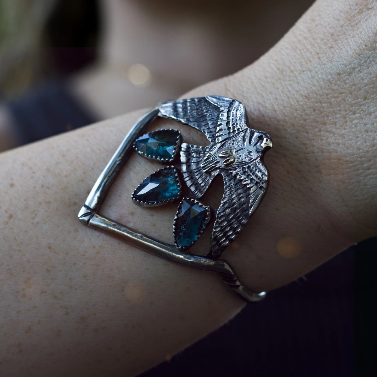 The Kestrel - Spear Cuff Bracelet, back view