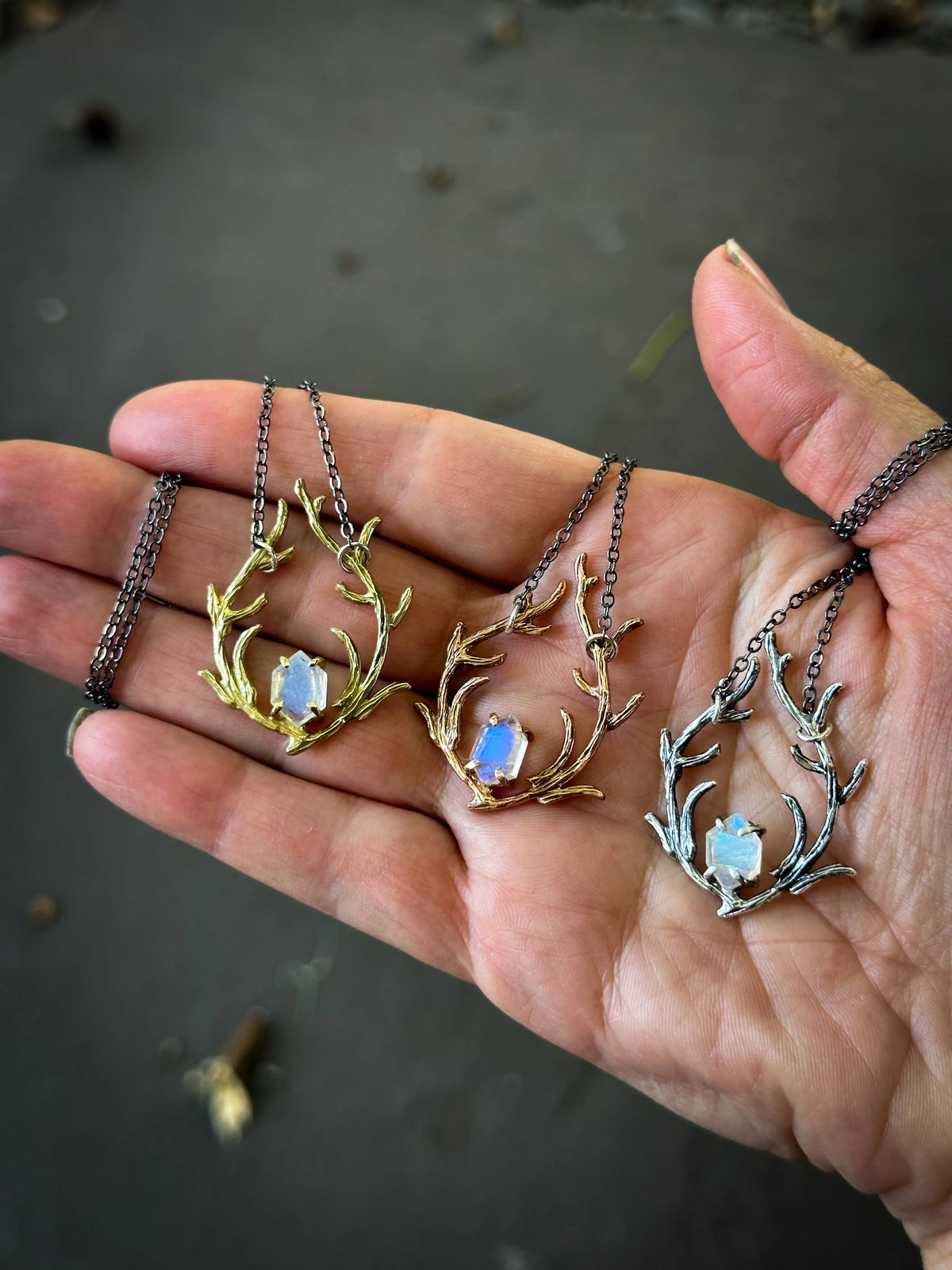Artemis the Huntress Necklaces - Stag Amulet, side view