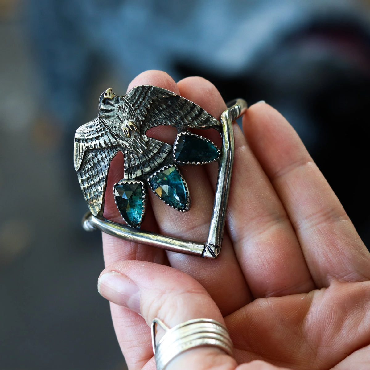 The Kestrel - Spear Cuff Bracelet, lifestyle view