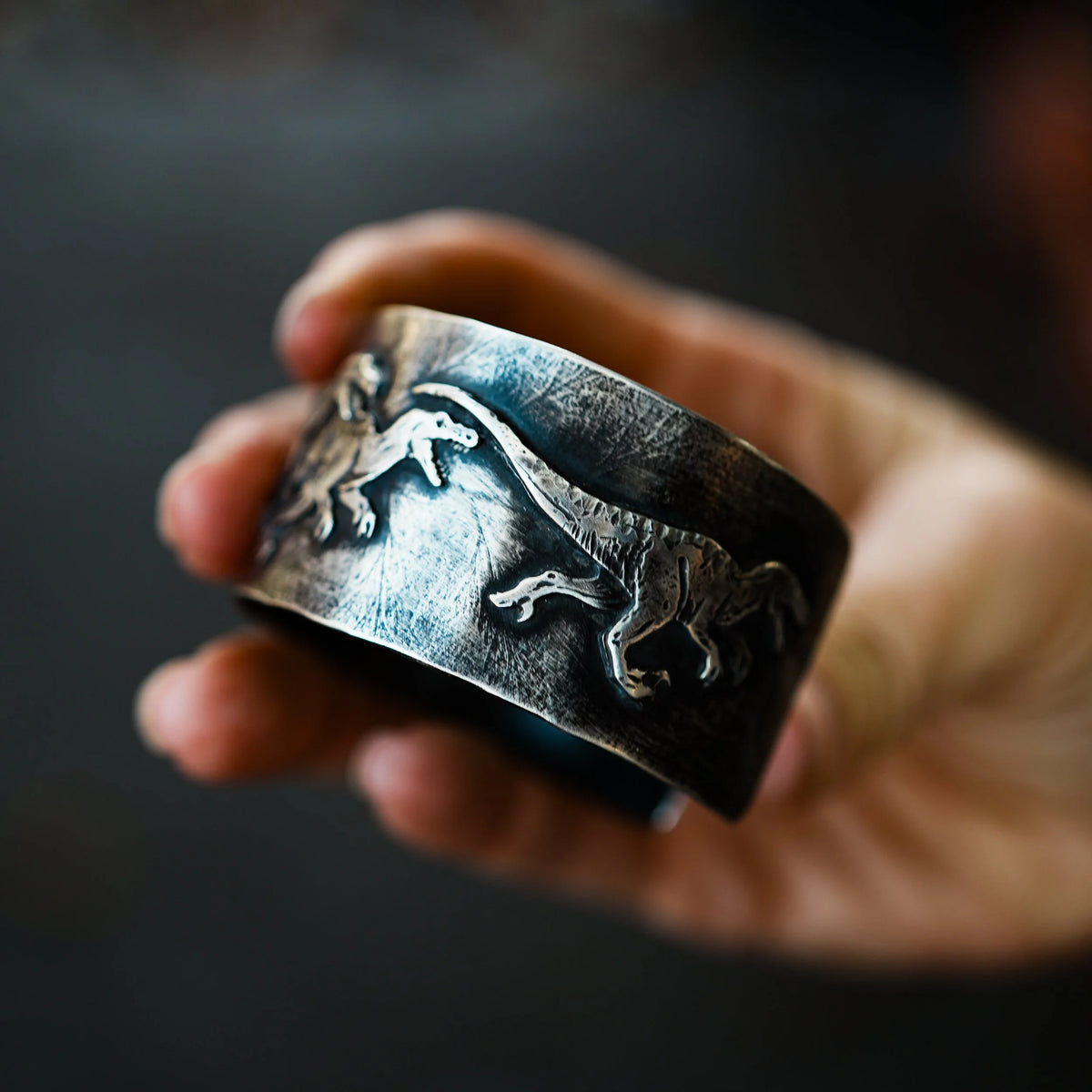 Velociraptor Cuff - Australian Opal, alternate view