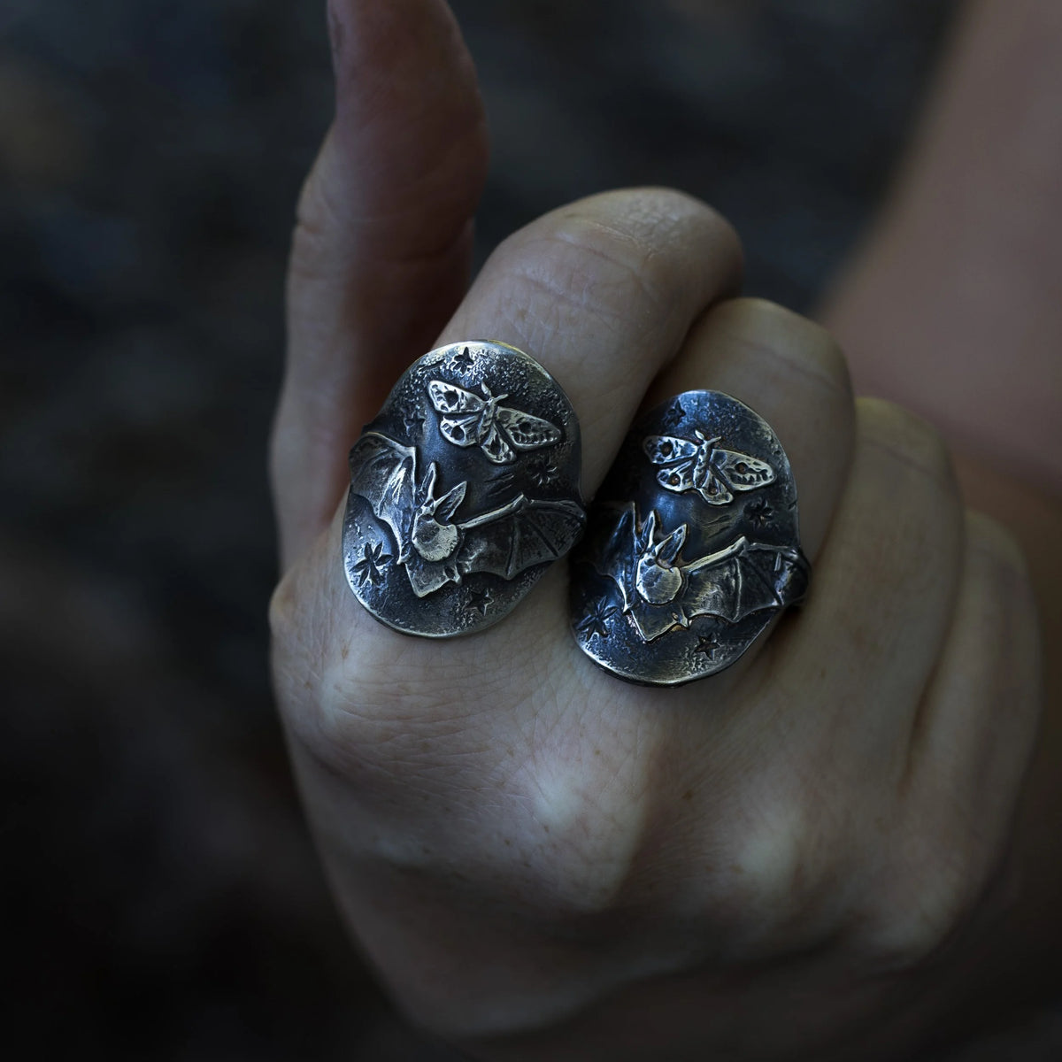 1 Left!! Night Shift - Bat + Moth Mini Armor Ring, main view