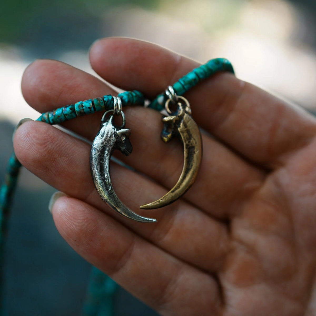 Raven Talon - Turquoise Necklace, close-up detail