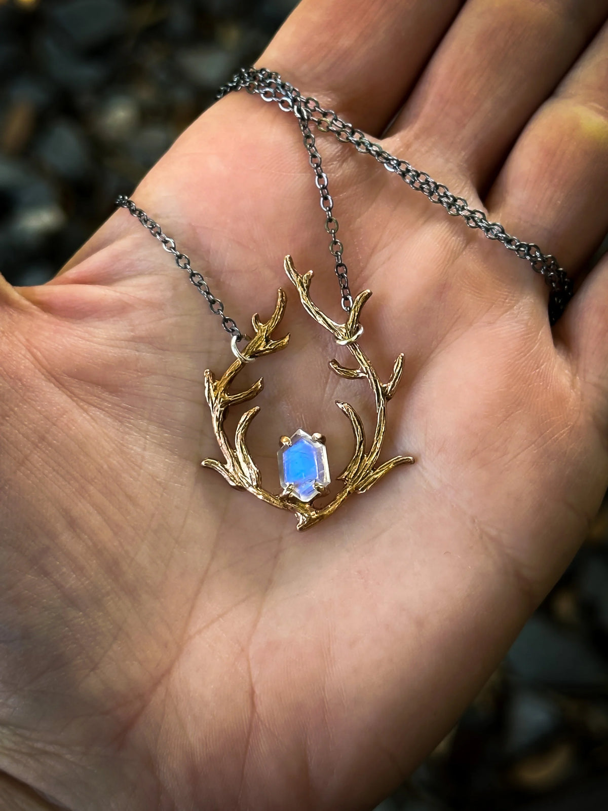 Artemis the Huntress Necklaces - Stag Amulet, lifestyle view