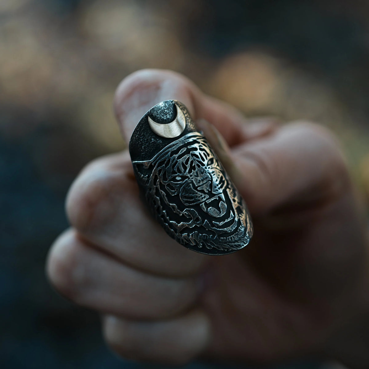 The Moon Tigress Armor Ring - Forged in your size, alternate view