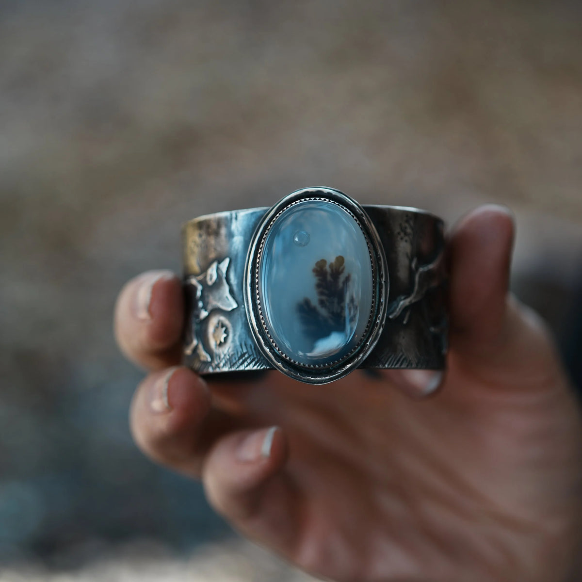 Fight or Flight - Rabbit + Fox Cuff, detail view