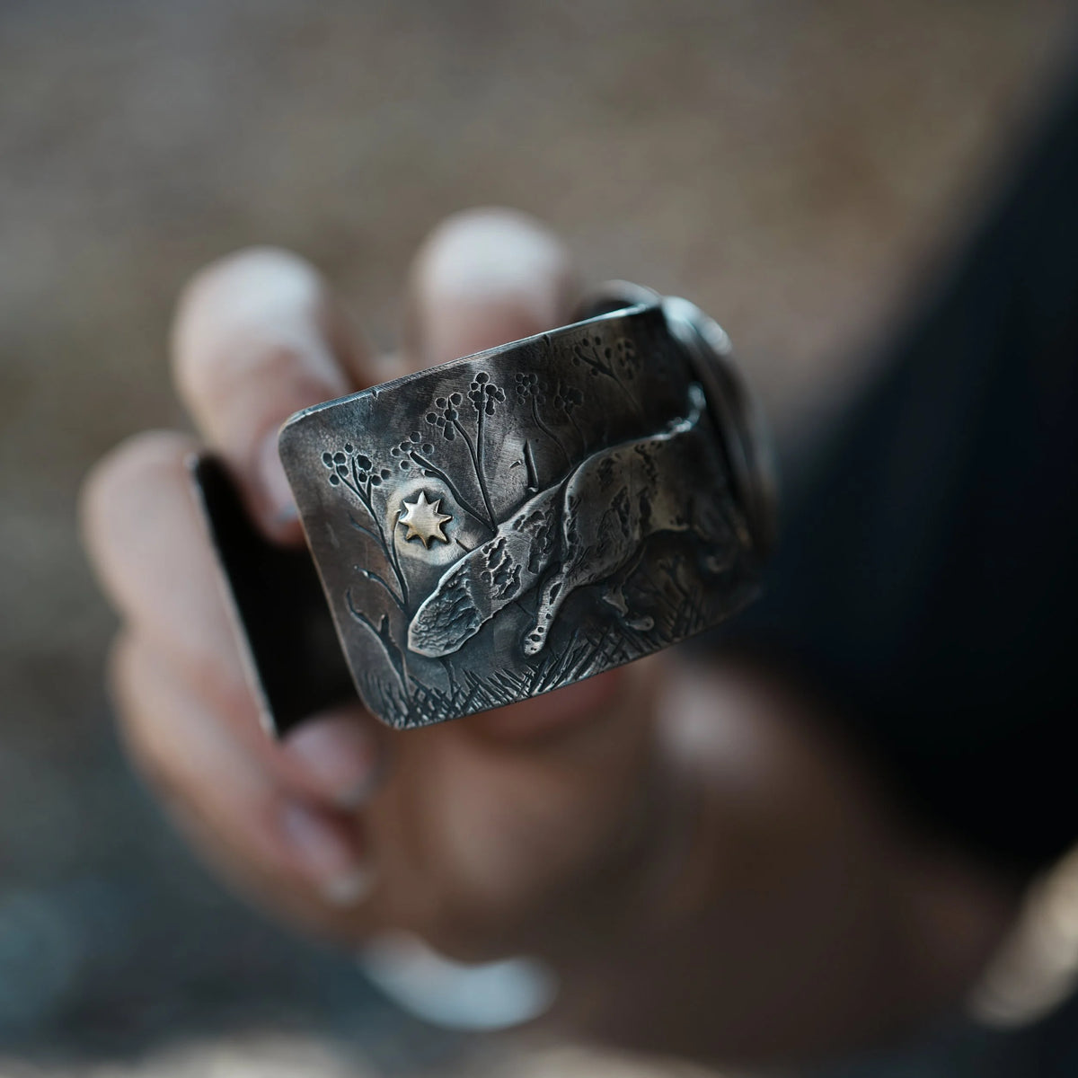 Fight or Flight - Rabbit + Fox Cuff, lifestyle view