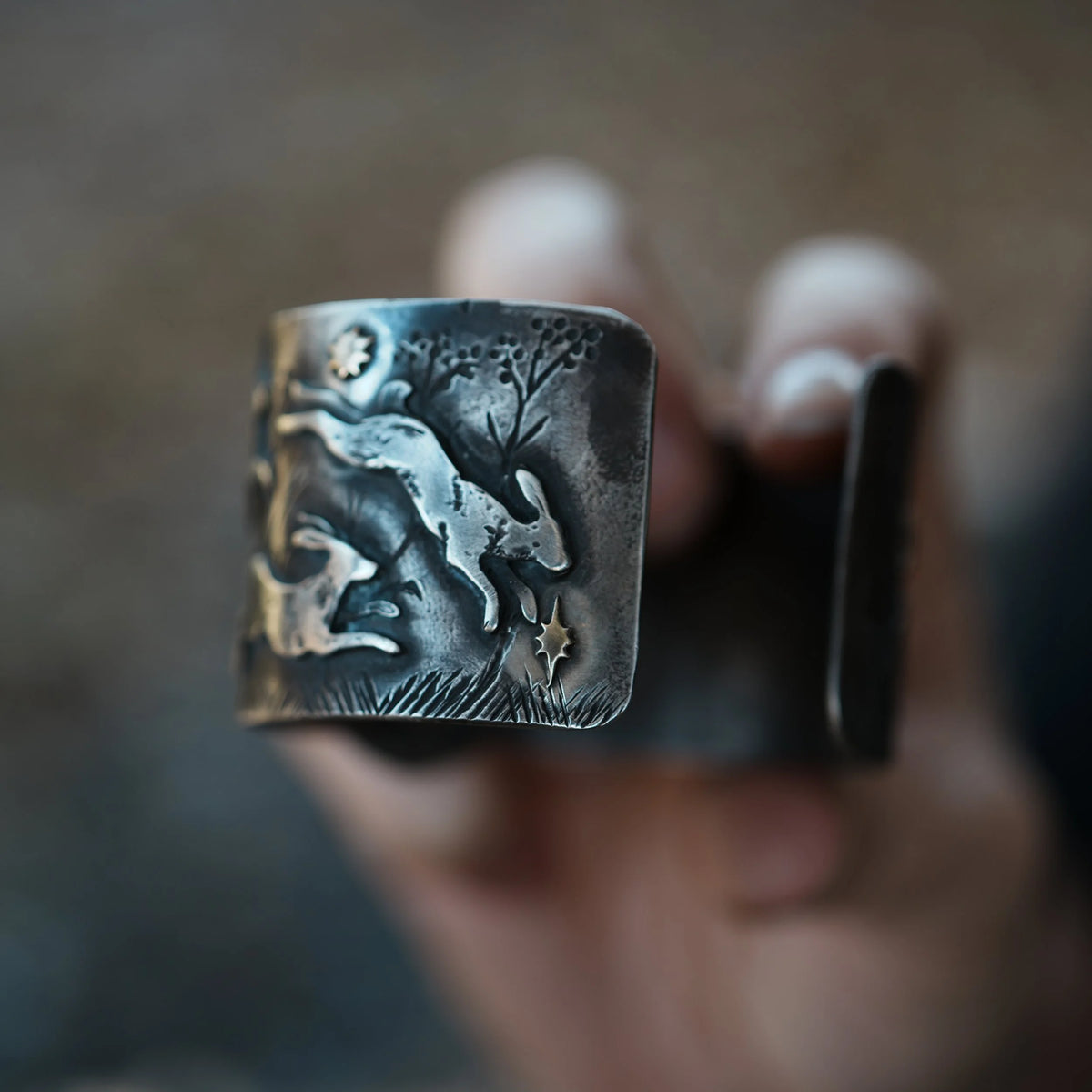 Fight or Flight - Rabbit + Fox Cuff, styling view