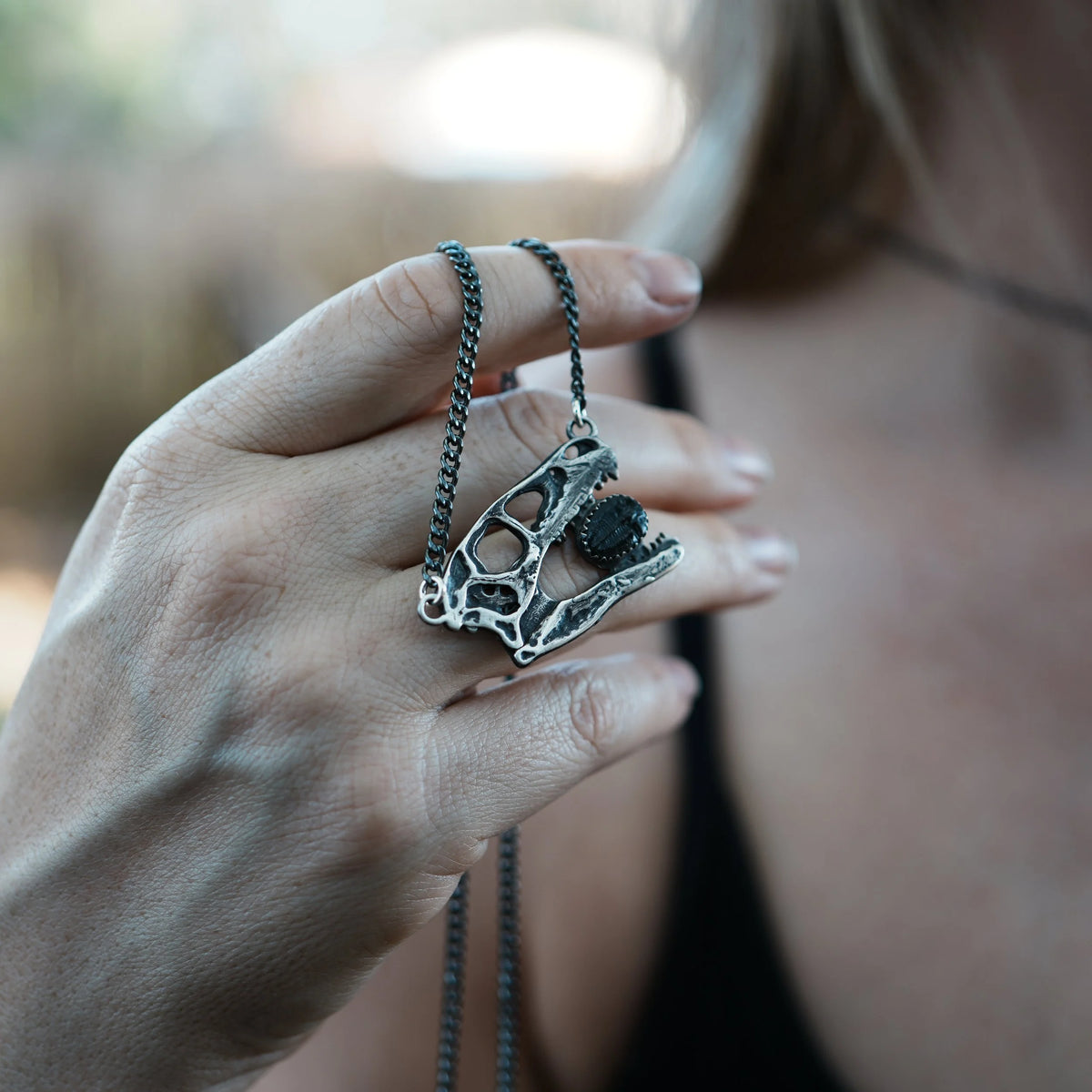 Velociraptor - Trilobite Necklace, alternate view