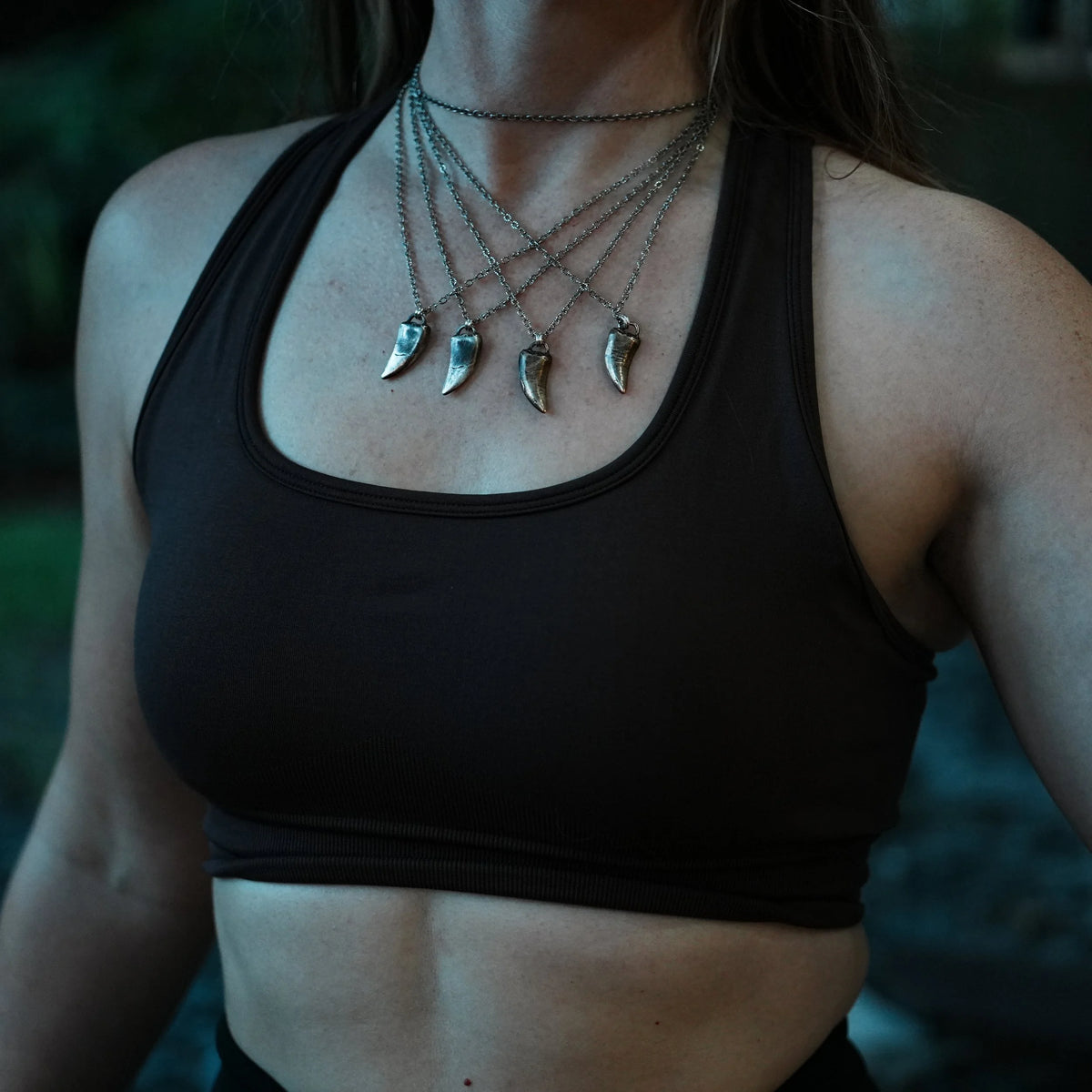 1 Left! Tyrannosaur Tooth Necklace - Bronze or Silver, alternate view