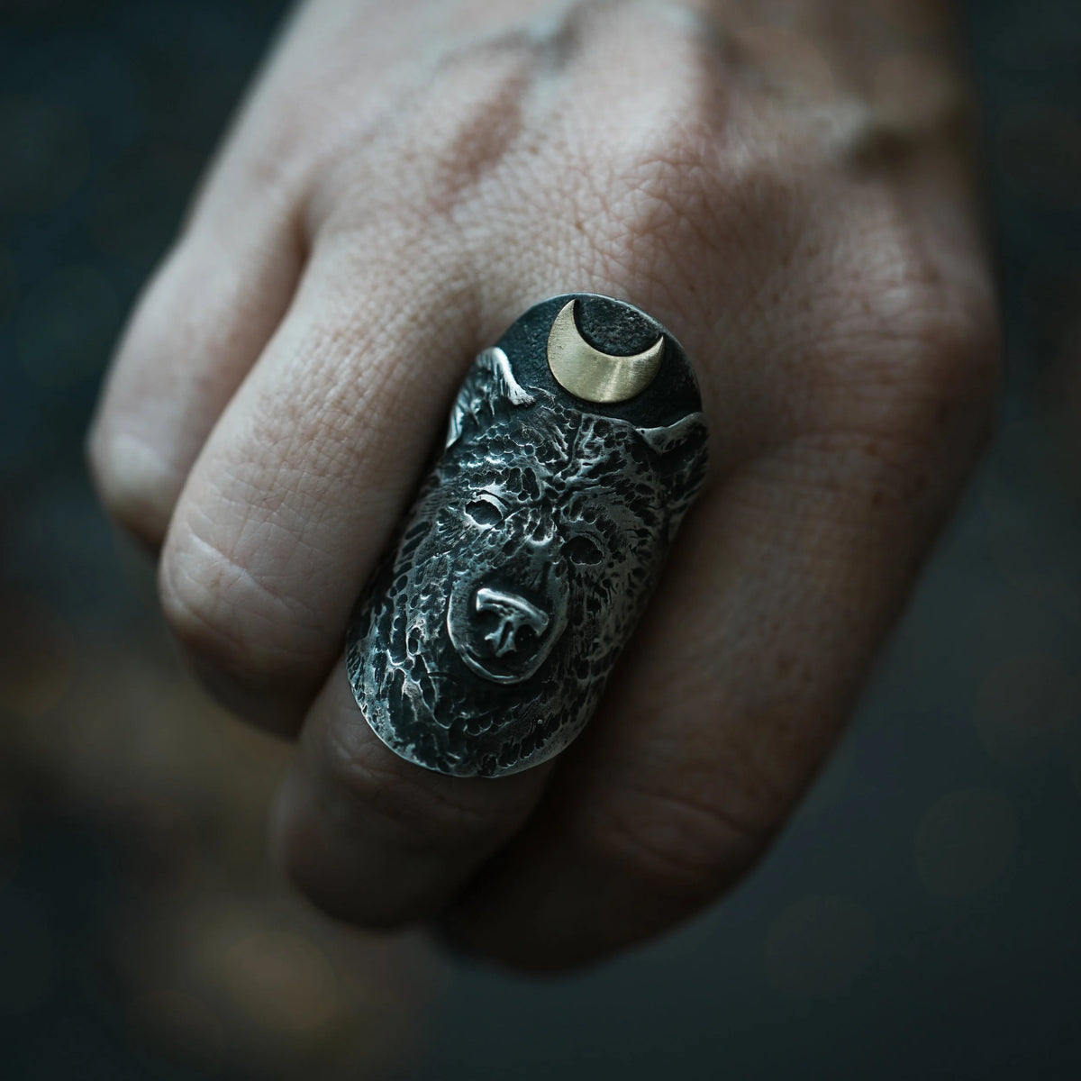 The Protector - Bear Armor Ring, lifestyle view