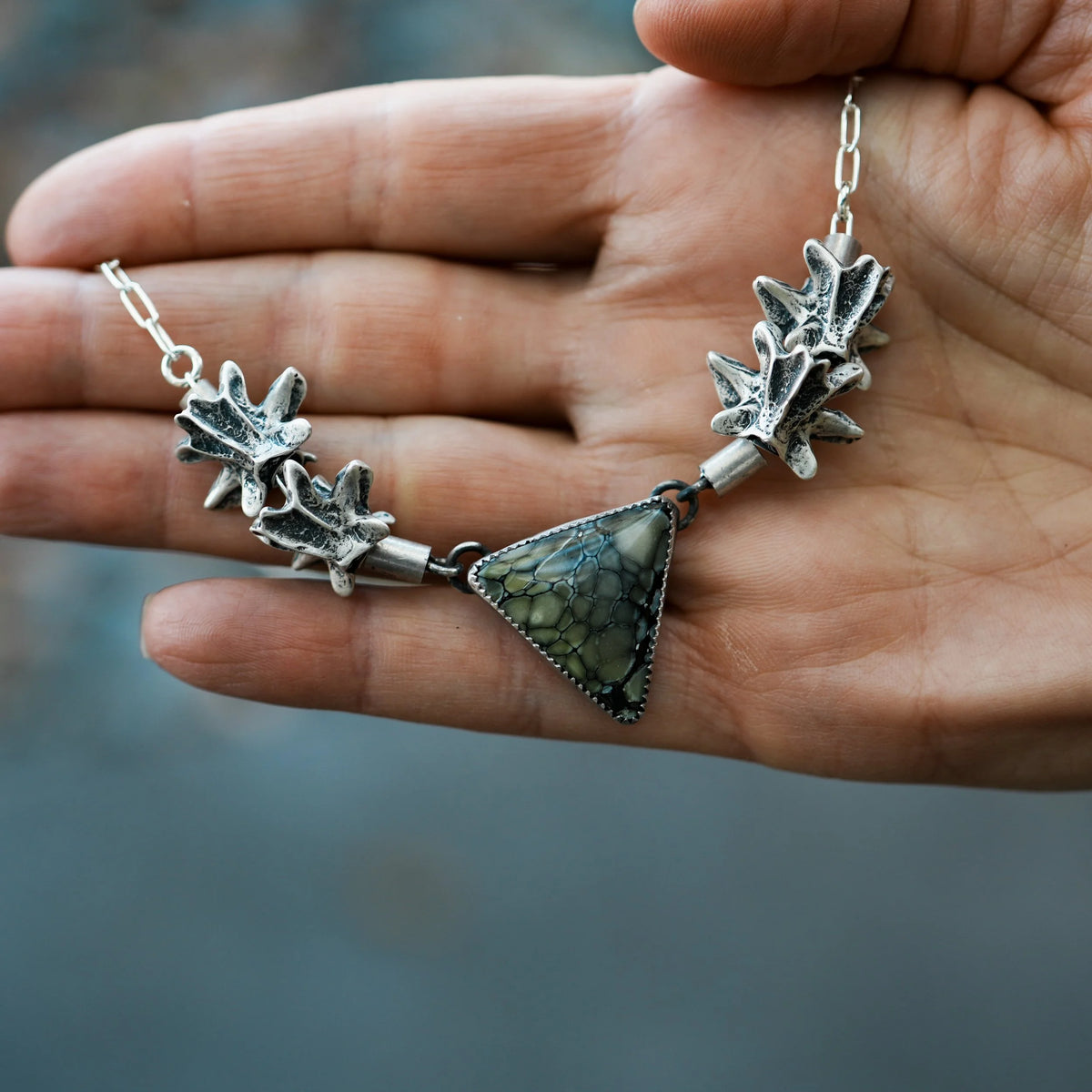 Ouroboros - Fossilized Snake Vertebrae Necklace, alternate view