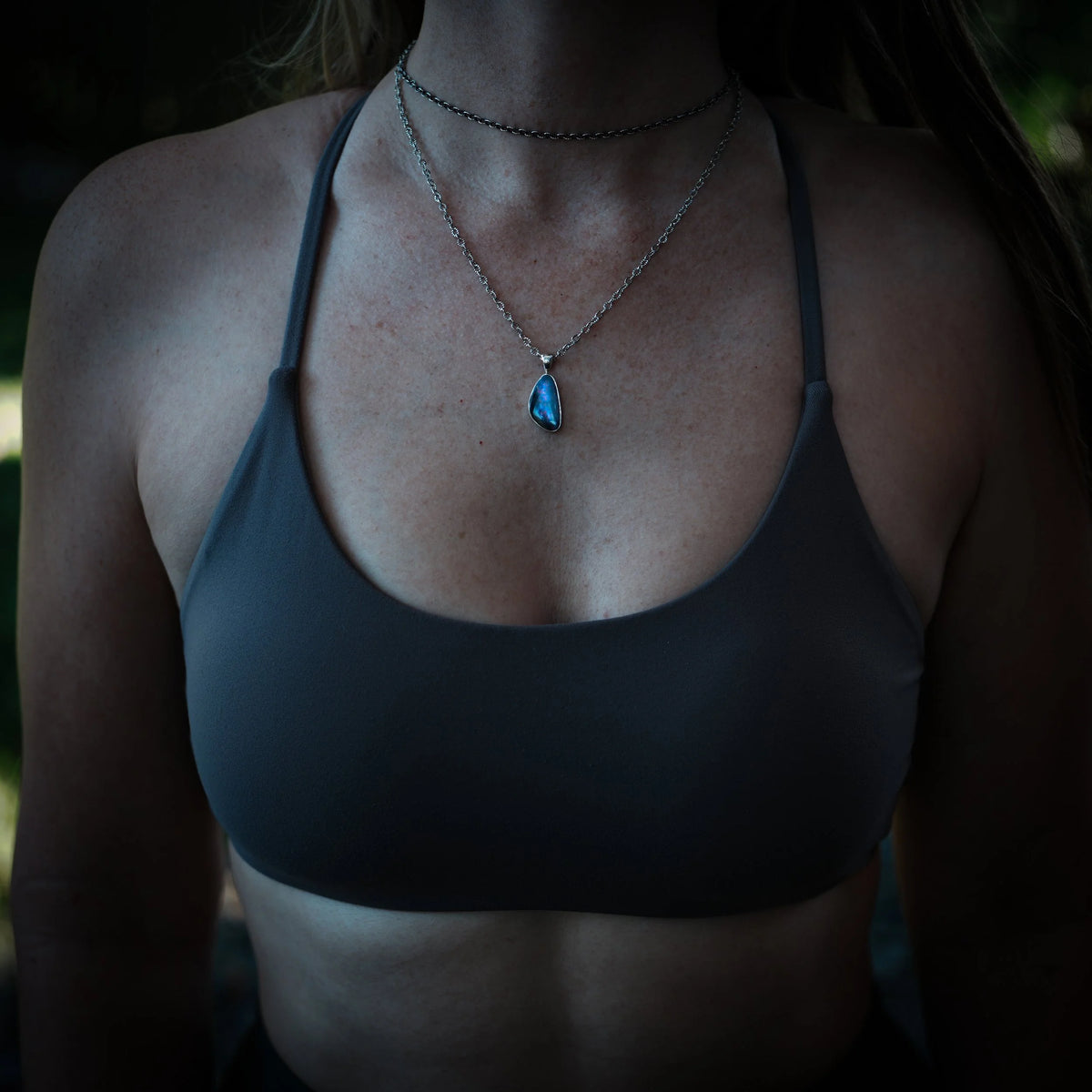 Silver Chain - Stacking Choker, detail view