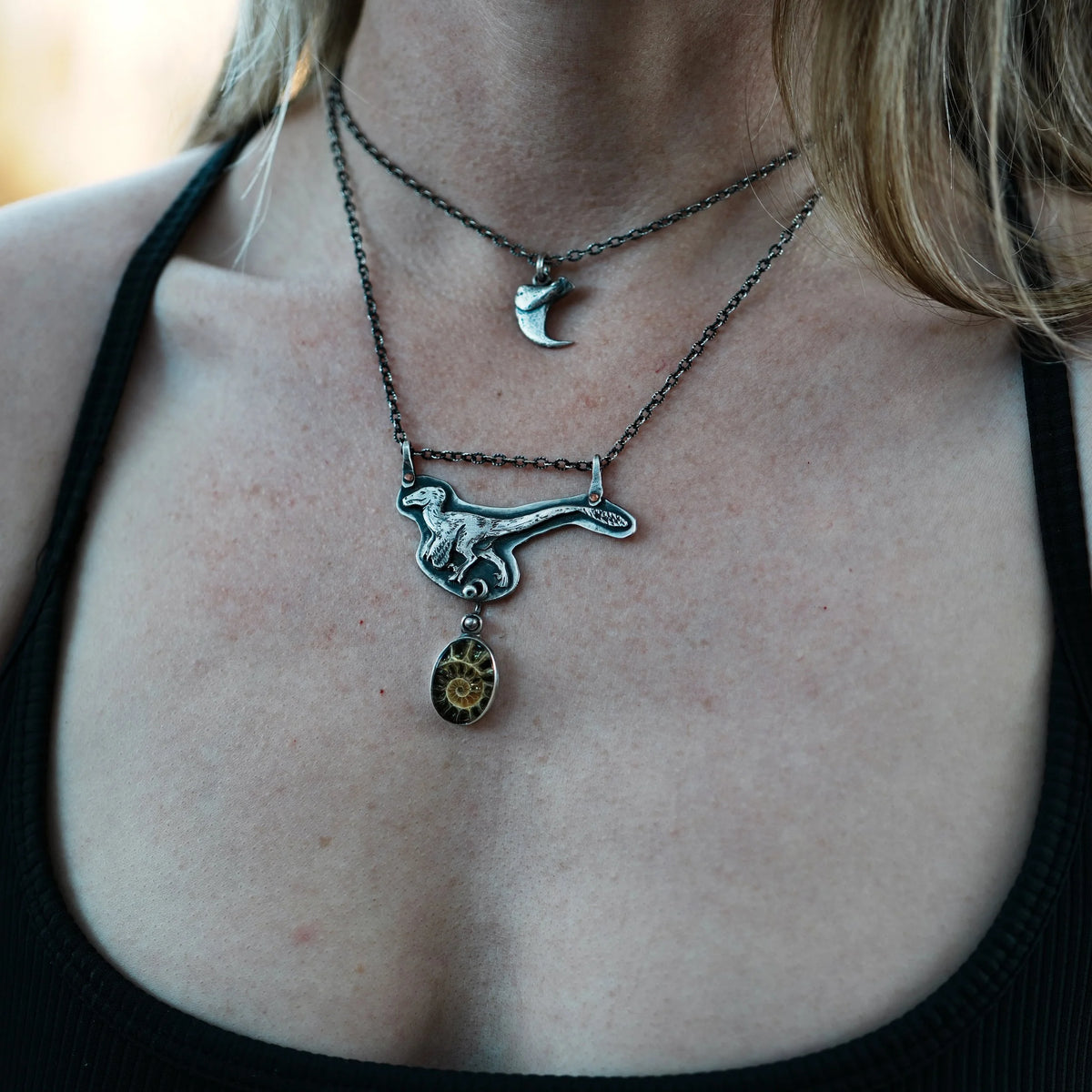 Velociraptor - Necklace, back view